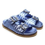 INUOVO slipper blauw tressé 395010